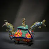 Ardmore Ceramic Studio, Fish and flower teapot, 2005, painted and glazed ceramic