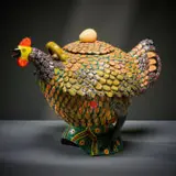 Ardmore Ceramic Studio, Chicken teapot, 2005, painted and glazed ceramic