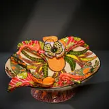Ardmore Ceramic Studio, Leaf and chameleon bowl, 2007, painted and glazed ceramic