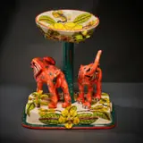 Ardmore Ceramic Studio, Stemmed orange elephant bowl, 2005, painted and glazed ceramic