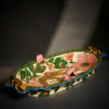 Ardmore Ceramic Studio, Crocodile, serpent and flower platter, 2002, painted and glazed ceramic