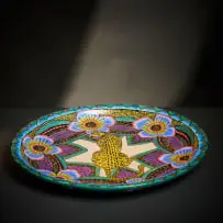 Cheetah platter by Ardmore Ceramic Studio, 2003, painted and glazed ceramic, sold Jun 2026