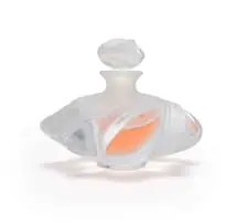 Lalique 'Samoa' clear crystal perfume bottle and stopper, post 1945 by Lalique, press-moulded lead crystal, sold May 2026