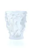 Lalique, Lalique 'Bacchantes' frosted and clear crystal vase, No. 997, designed 1927, post 1945, press-moulded lead crystal