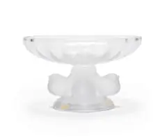 Lalique 'Nogent' clear and frosted crystal footed compote, No. 11051, post 1945 by Lalique, press-moulded lead crystal, sold May 2026