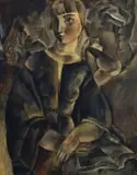 Rodolphe-Théophile Bosshard, A Young Girl Sitting with a Book in Her Lap, 1929, oil on canvas