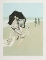 Francis Bacon, Metropolitan, left panel, intaglio and aquatint on paper laid down on board