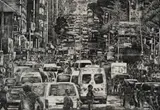 Mario Soares, Even People of Johannesburg Still Fighting Against Poverty, 2017, etching on paper