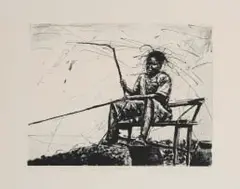 N'wana Manana Ninwa Malahla Nidzovo I by Phillemon Hlungwani, 2009, etching on paper, sold Apr 2026