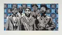 Bambo Sibiya, Swenkas Out to Play, 2014, linocut on paper