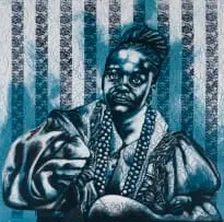 Bambo Sibiya, Feeling Blue, 2025, monotype on paper
