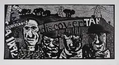 Colbert Mashile, Discovery, 2012, linocut on paper