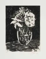 William Kentridge, Vase of Flowers, 2016, etching on paper