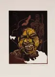 Nkosana Nhlapo, Inherited Landscape, 2024, reduction linocut on paper