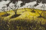 Themba Khumalo, Let's Wait A While, 2019, drypoint on paper