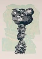 Hlavutelo Ngobeni, Empowered Vessel Keeper (I), 2026, reduction linocut on paper