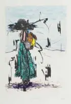David Madlabane, Intombi Yasemakhaya, 2026, monotype and screenprint on paper