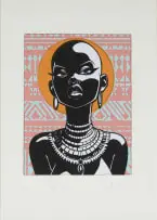 Tsako Hobyani, Regal Radiance, 2024, screenprint on paper
