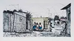 Phillemon Hlungwani, Kuhava Xoxi Endla Handle Kaku Hledana-Al, 2015, drypoint etching on paper