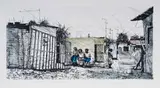 Phillemon Hlungwani, Kuhava Xoxi Endla Handle Kaku Hledana-Al, 2015, drypoint etching on paper