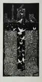 Dikgwele Paul Molete, Cross Pigeons, 2010, linocut on paper