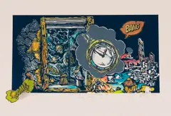 Thabo Skhosana, Montage the Making of my World, 2025, handcoloured linocut on paper