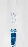 Khumo Ramaila, Weight of a Generation, 2024, cyanotype, blind embossing and thread on paper