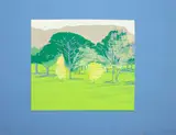 Alice Goldin, The Park, State II, 1991, screenprint on light blue paper