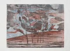 Alice Goldin, Longmere (sic), 1969, woodcut on tissue paper