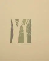 Alice Goldin, Winter, State II, 1981, screenprint on light brown paper