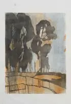 Alice Goldin, Treeshapes, 1969, woodcut on tissue paper