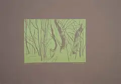 Alice Goldin, Spring Green, 1983, screenprint on purple paper