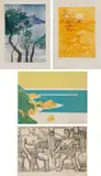 Cape Point; Seascape; Field and Crows; Two Surreal Figures, four by Alice Goldin and Various Artist's, 1983, various media, sold Sep 2026