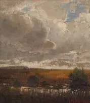 Leo François, River Landscape, oil on board