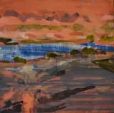 Gabrielle Raaff, Lake Land V (sic), 2023, water-based oil on board