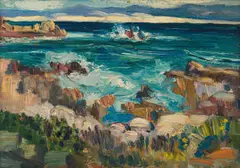 Hugo Naude, Hermanus, oil on plywood