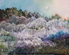 Lindsay Page, Moon over Heartbreak Hill, 2013, oil on canvas