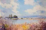 Dale Elliott, Farm Dam in Spring, oil on canvas laid down on board