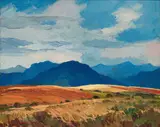 Piet van Heerden, Mountainous Landscape, 1952, oil on canvas