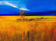 Derric Van Rensburg, Landscape with Tree, oil on canvas