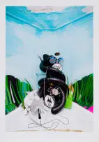 Zander Blom, Encounter on the Road: The Savage Death Master and the Performing Six Legged Albino Crocodile, photographic print on Dibond