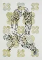 Conrad Botes, Foreign Party, 2005, single colour lithograph with chine collé