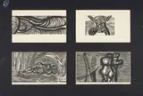 Cecil Skotnes, Abstract Figures, four, 1979, woodcut on paper