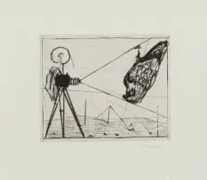 William Kentridge, Camera Horus, 2006, drypoint on Hahnemühle Warm White paper
