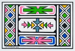 Esther Mahlangu, Untitled, 2014, colour screenprint on Somerset Velvet 330gsm paper with varnish