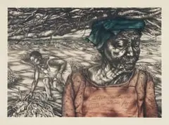 Erika Hibbert, Colheita da Lenha Para u Ultimo Fogo (Firewood Harvest Before the Last Game), 1994, lithograph on paper