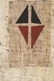 Hannes Harrs, Abstract Composition with Triangles in Red and Black, 2001, woodcut on paper