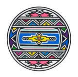Esther Mahlangu, Untitled (Ndebele Circular Abstract with Yellow and Blue Centre), 2015, acrylic on canvas
