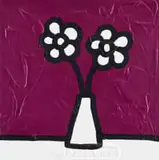 Richard Scott, Plum Daisies, impasto and acrylic on canvas