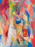 Arlene Amaler-Raviv, Mother and Child, oil and pastel on canvas